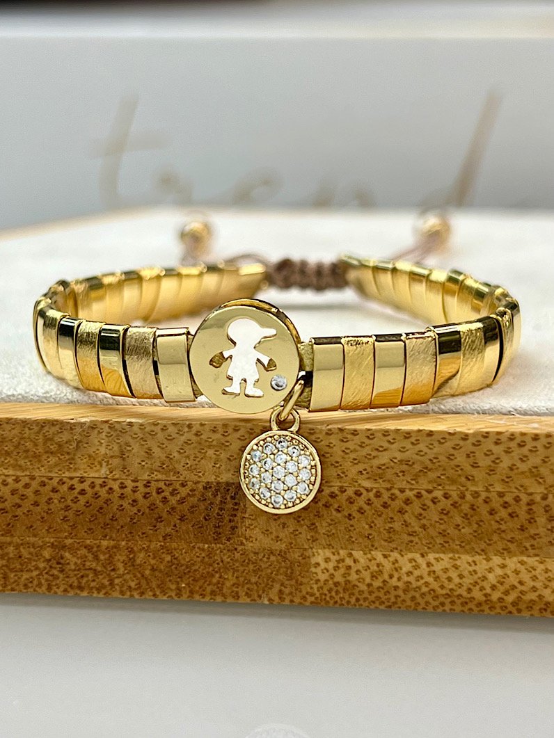 Pulseira Ajustável de Canutilhos Pingentes Filhos Personalizado