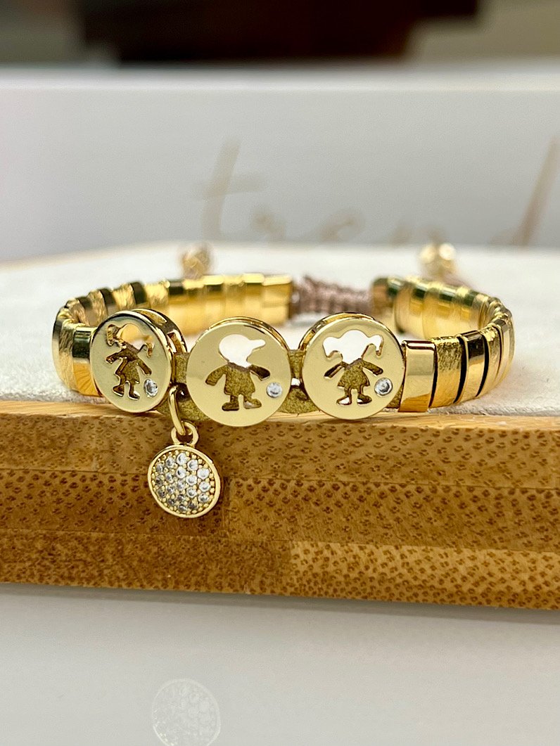 Pulseira Ajustável de Canutilhos Pingentes Filhos Personalizado