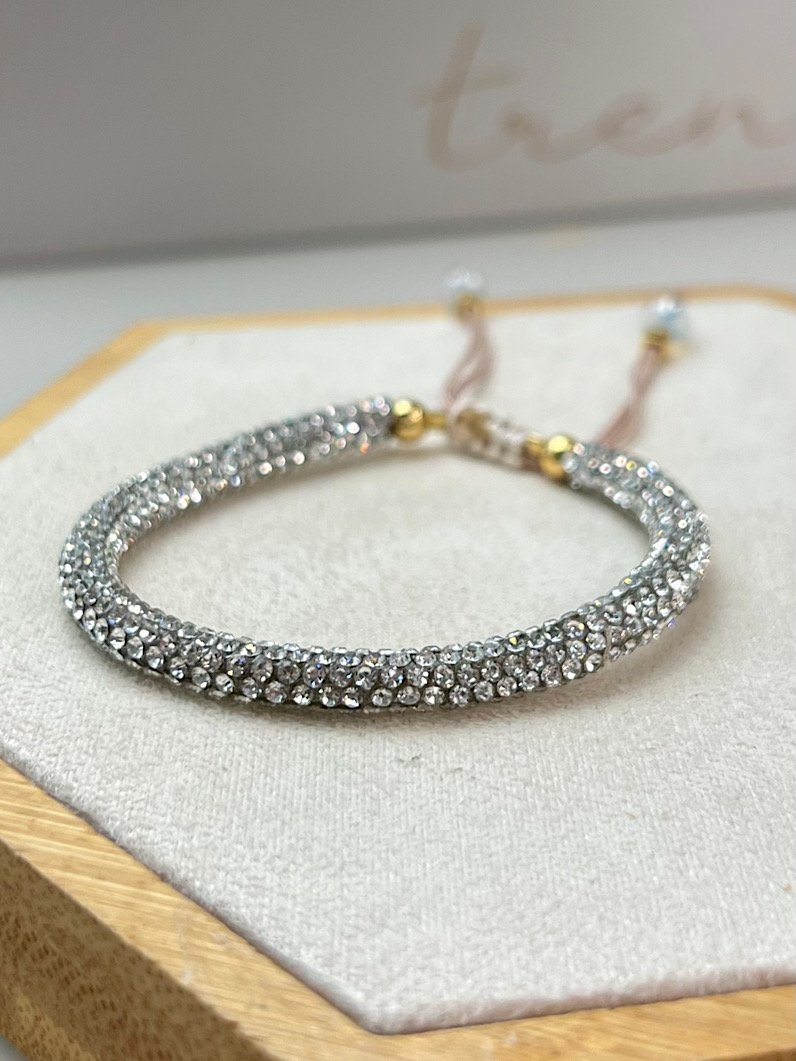 Pulseira Ajustável Glamour Brilhante Dourada