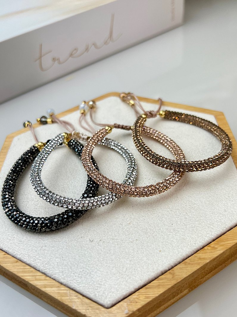 Pulseira Ajustável Glamour Brilhante Dourada