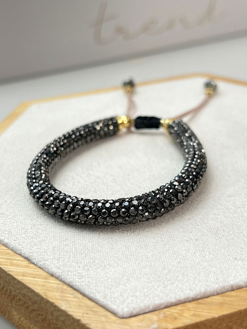 Pulseira Ajustável Glamour Brilhante Dourada