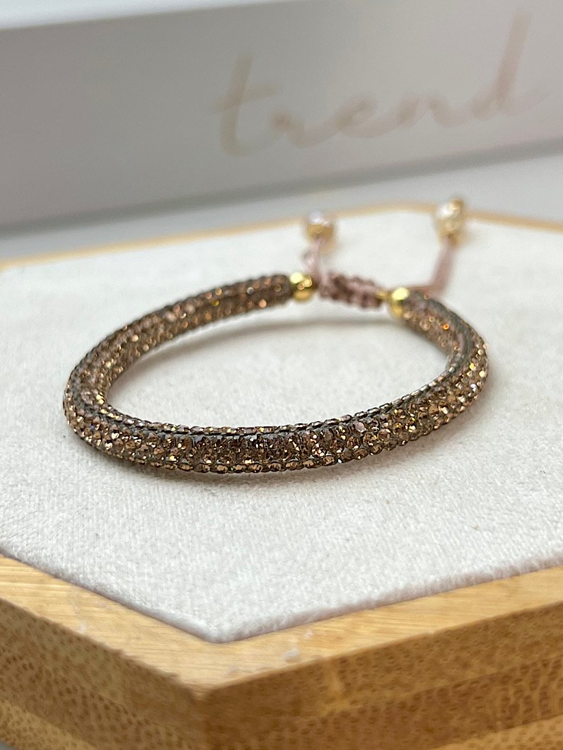 Pulseira Ajustável Glamour Brilhante Dourada