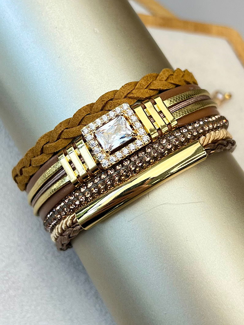 Pulseira Ajustável Isis Brilhante de Zircônia