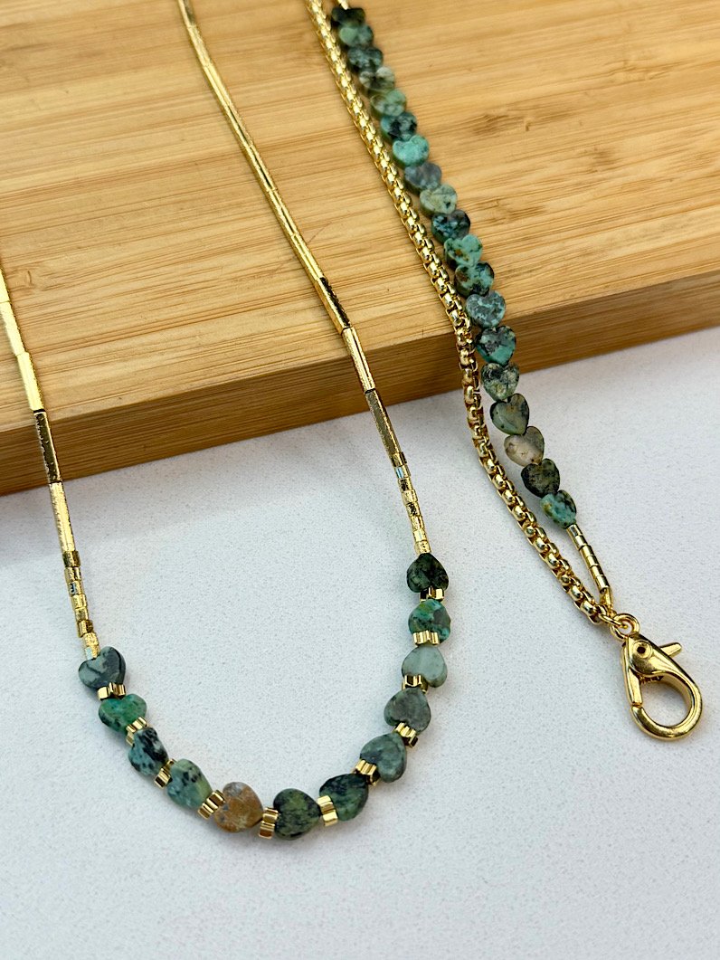 Pulseira Dupla Verona Pedra Turquesa Africana