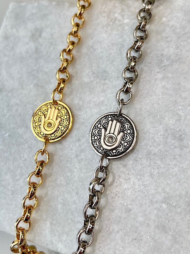 Pulseira Iara Elo Português Mão de Fátima