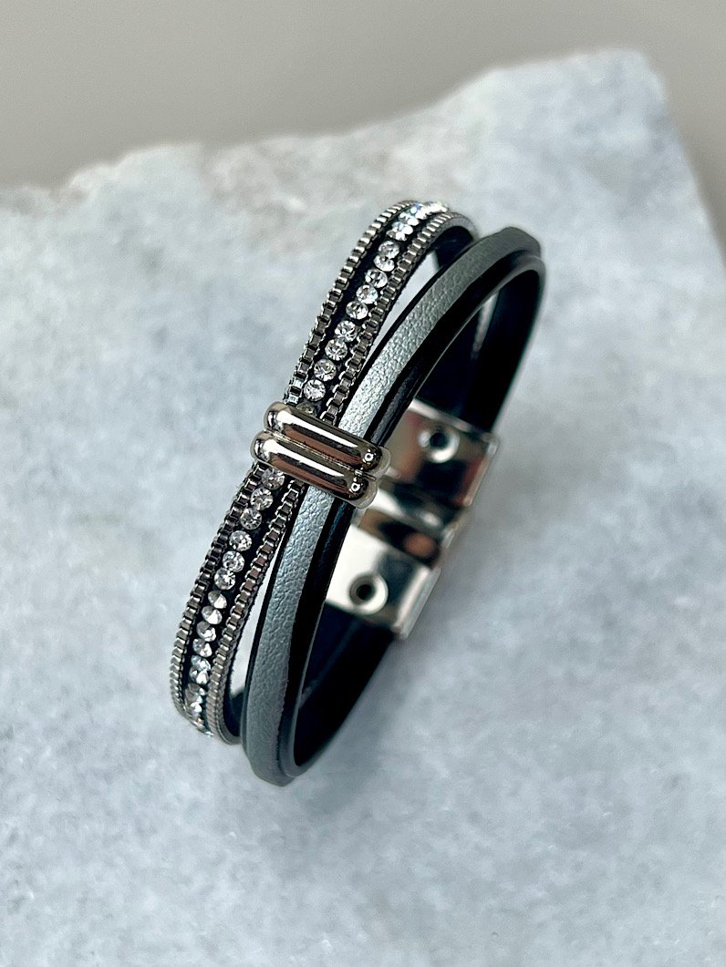 Pulseira Imã Adele de Strass Prata