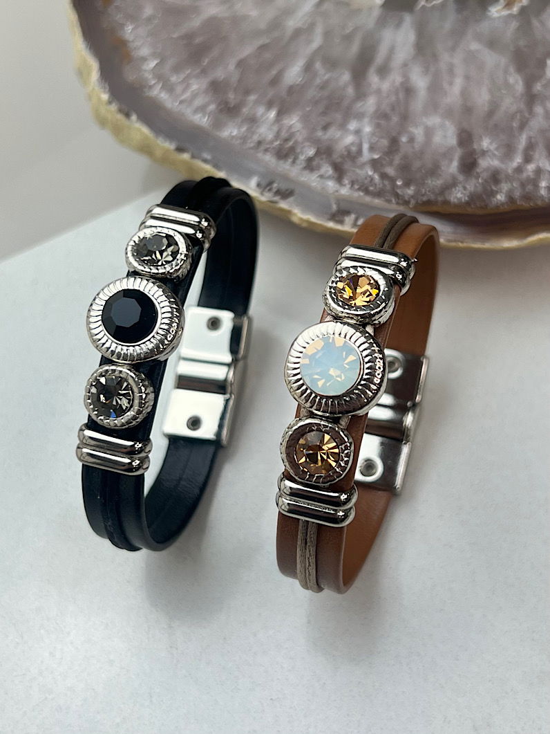 Pulseira Imã Agnes de Strass Prata