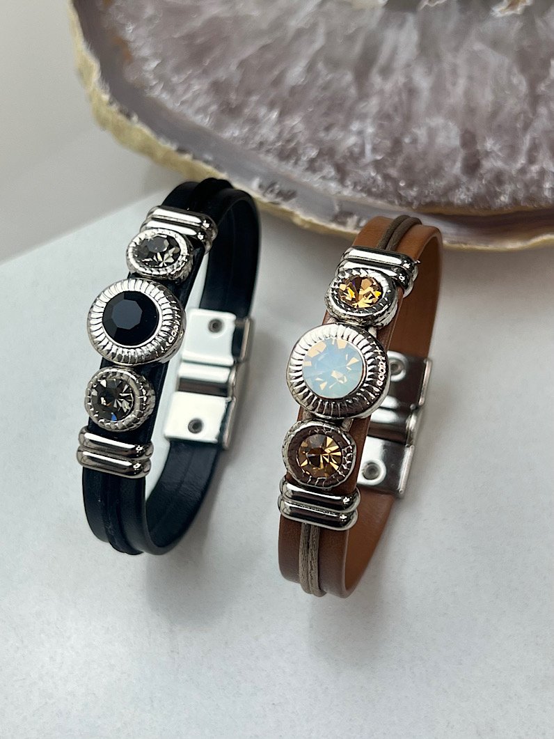 Pulseira Imã Agnes de Strass Prata