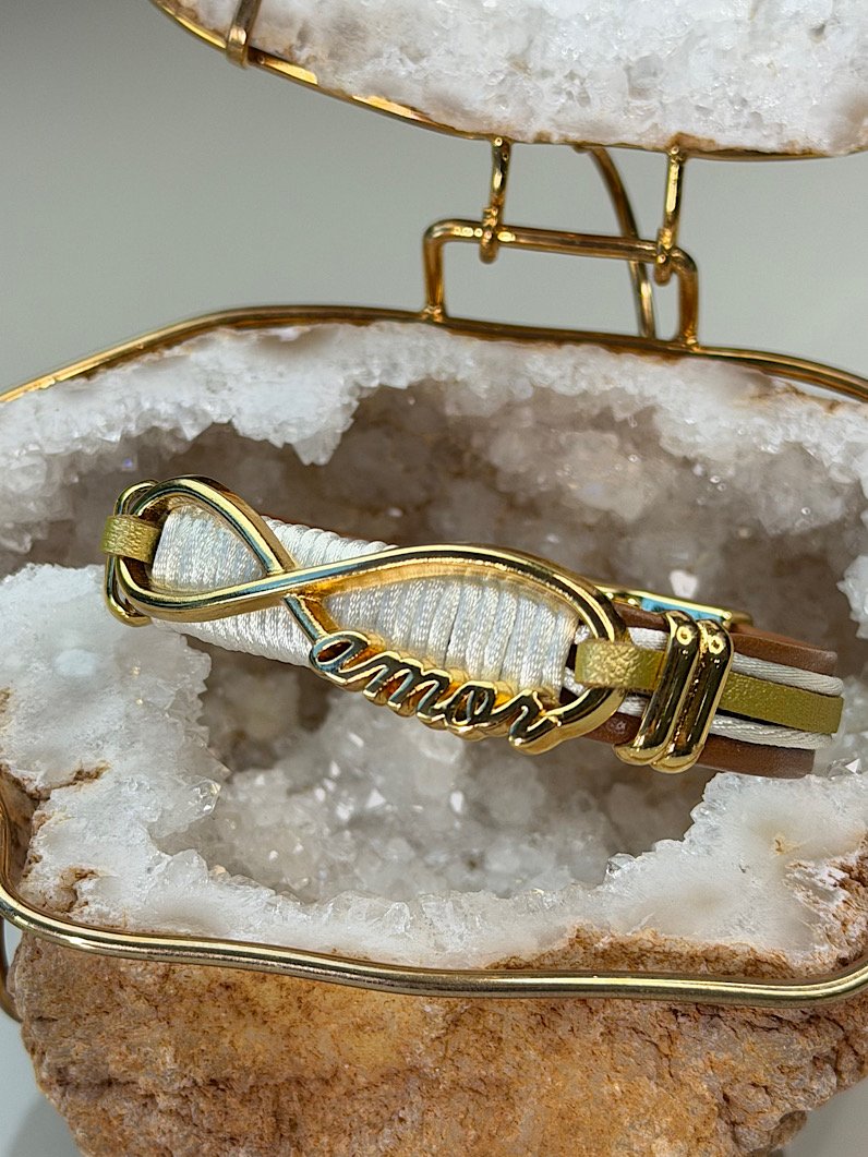 Pulseira Imã Amor do Infinito Dourado