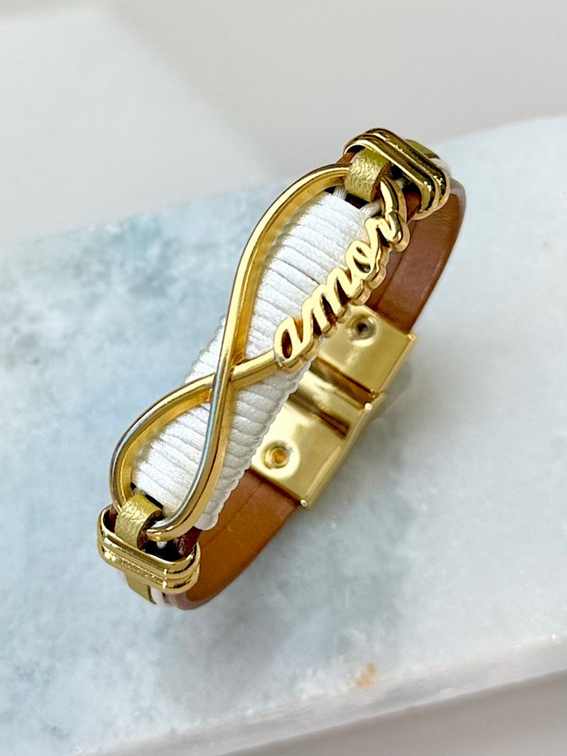 Pulseira Imã Amor do Infinito Dourado