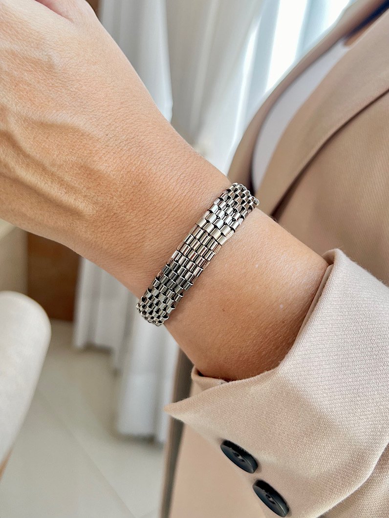 Pulseira Imã Canutilhos Pecinhas - Prata