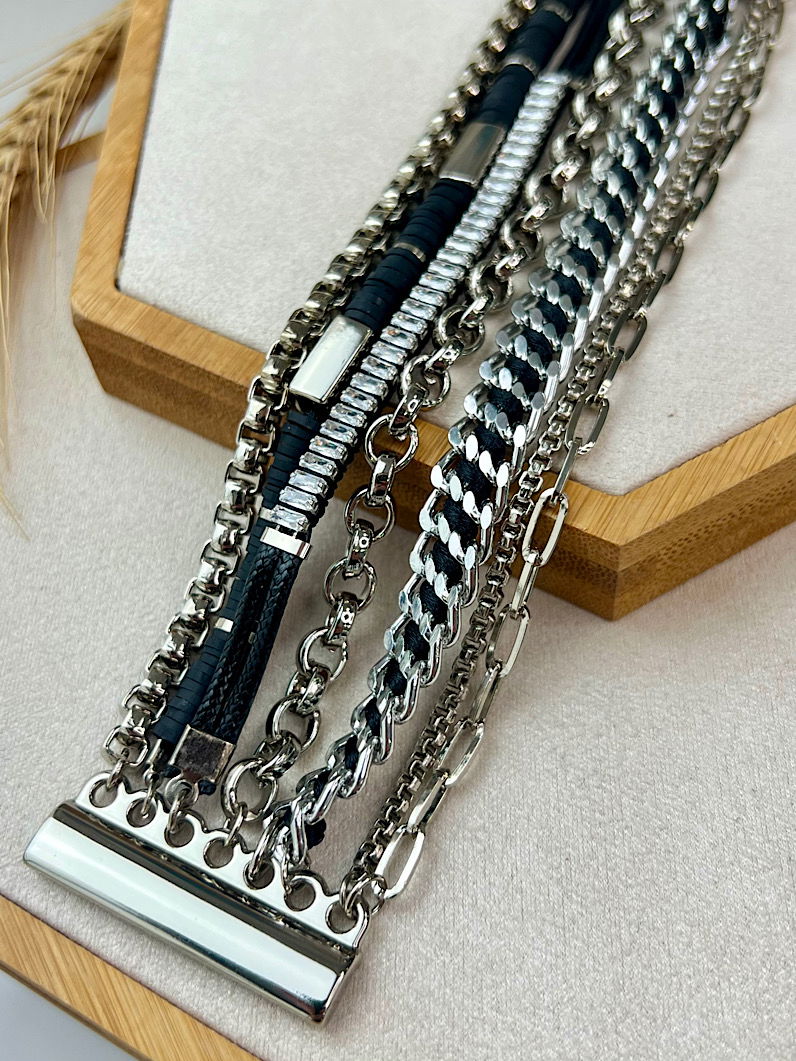 Pulseira Imã Carmela Fimos e Zircônias Prata