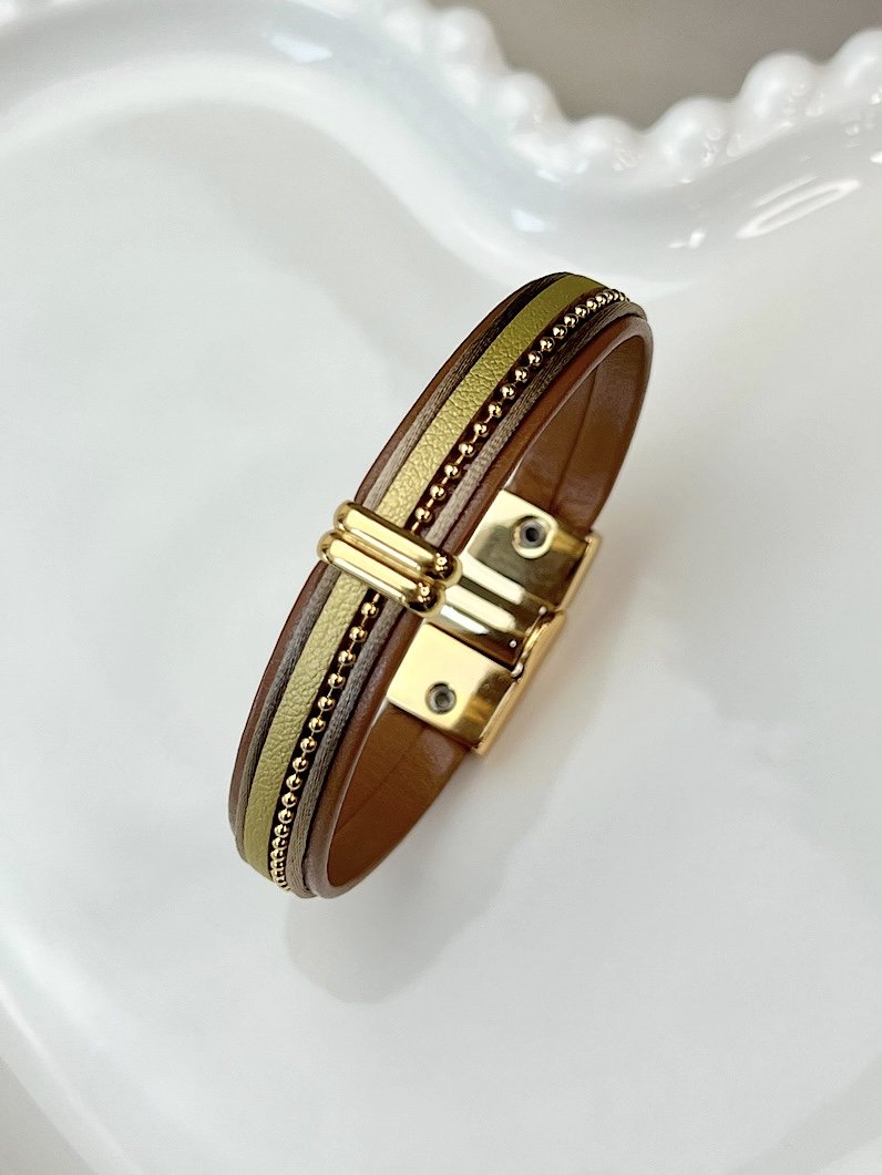 Pulseira Imã Carol Com Detalhes Dourados