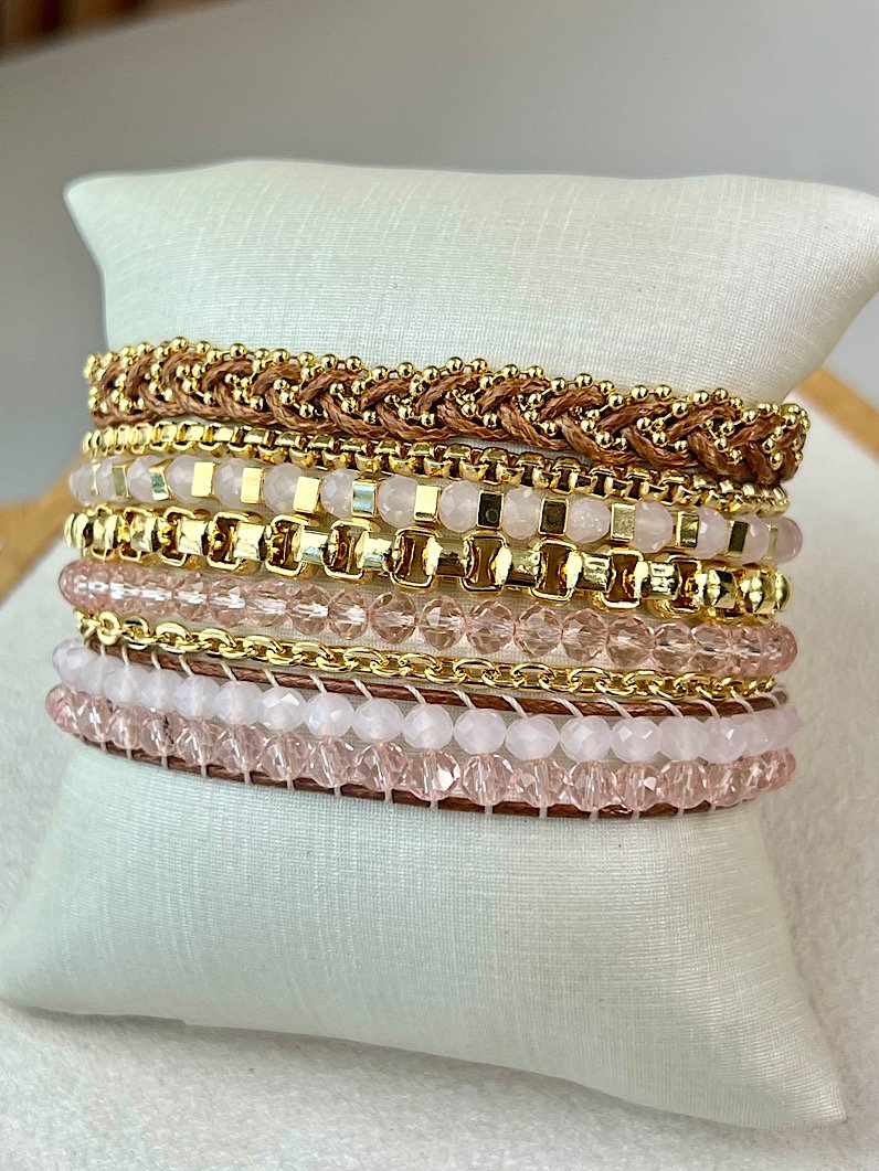 Pulseira Imã Chan Luu Cristais Dourados