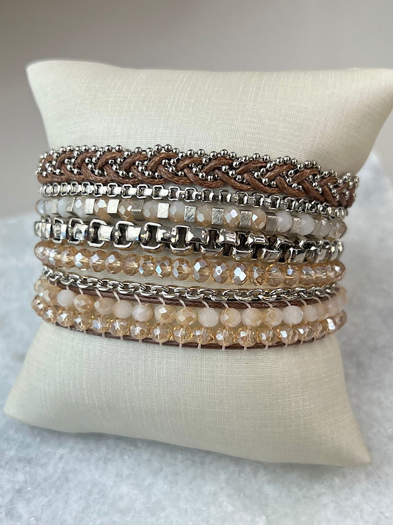 Pulseira Imã Chan Luu Cristais Prata