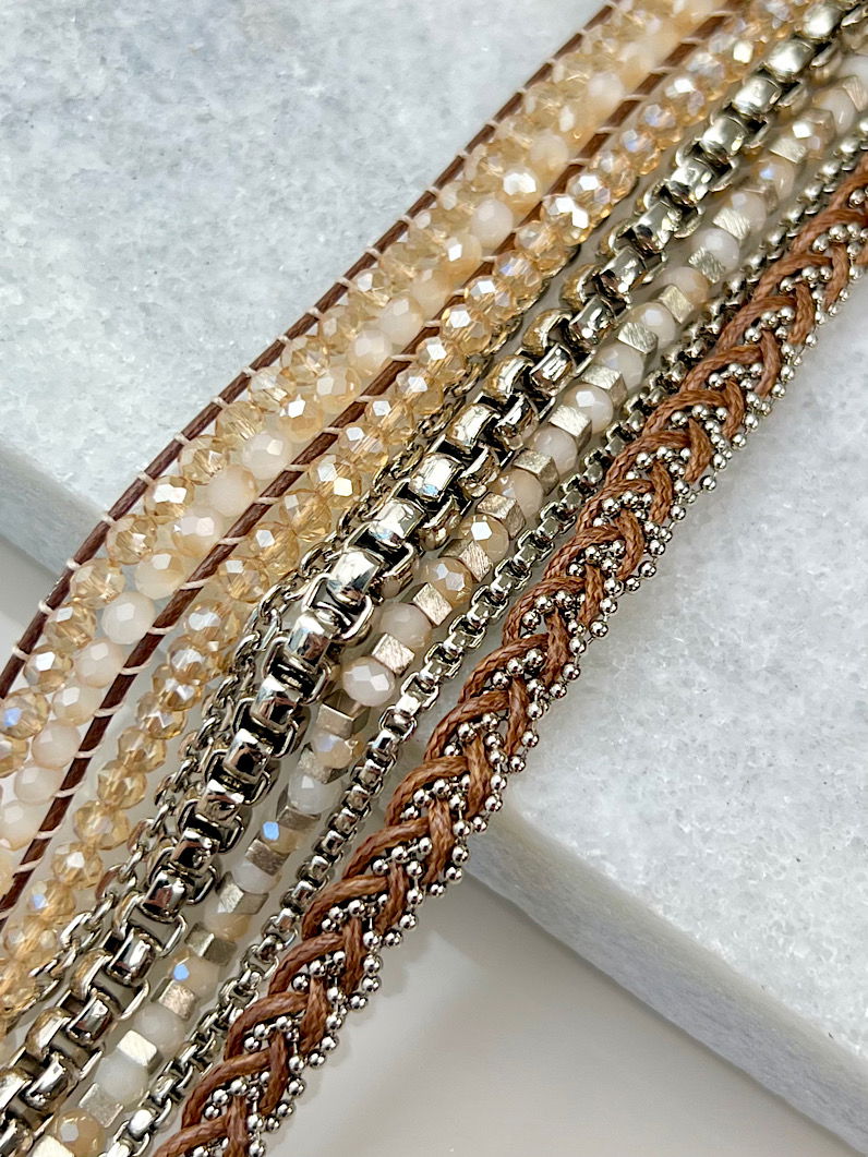 Pulseira Imã Chan Luu Cristais Prata