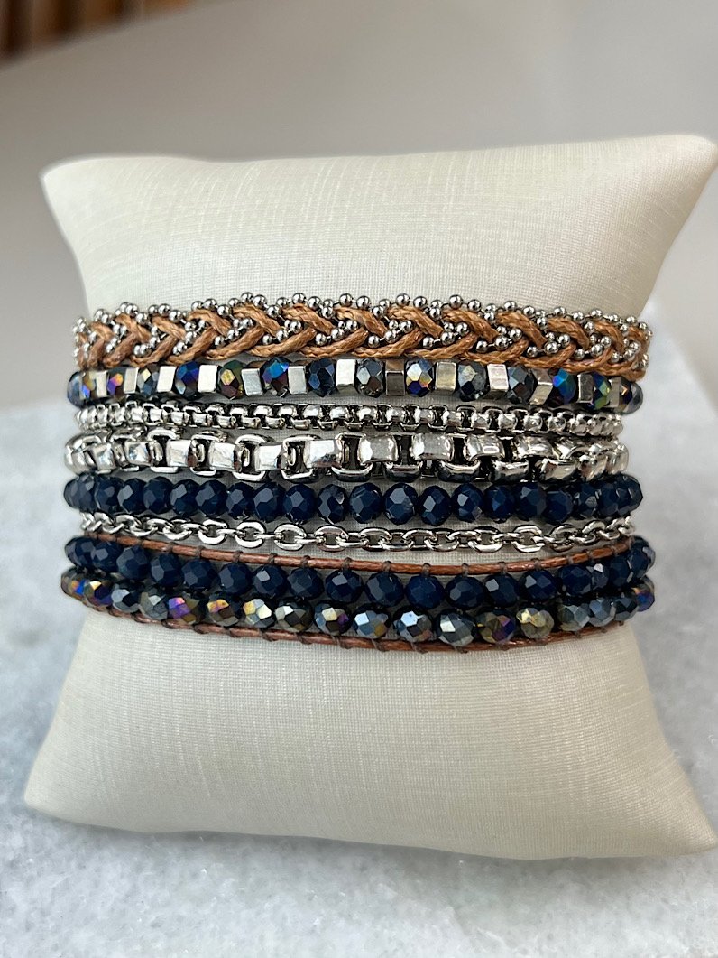 Pulseira Imã Chan Luu Cristais Prata