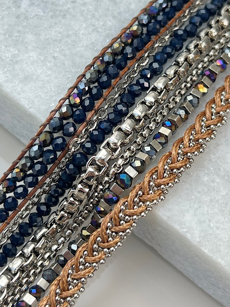 Pulseira Imã Chan Luu Cristais Prata