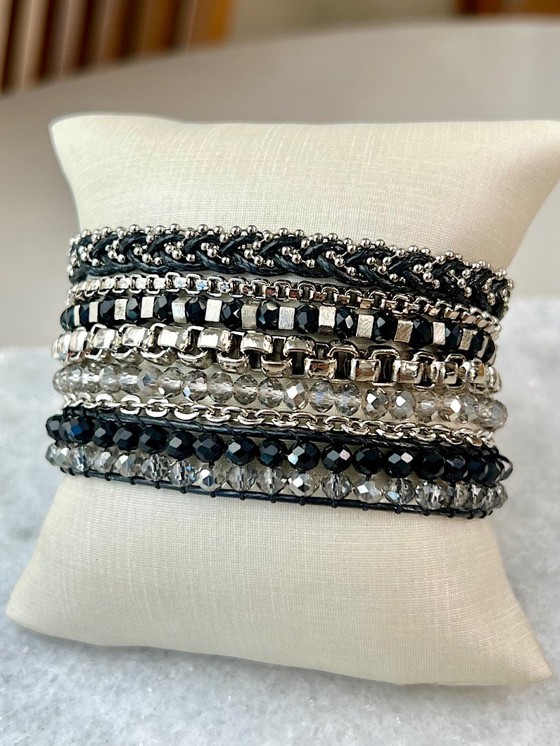 Pulseira Imã Chan Luu Cristais Prata