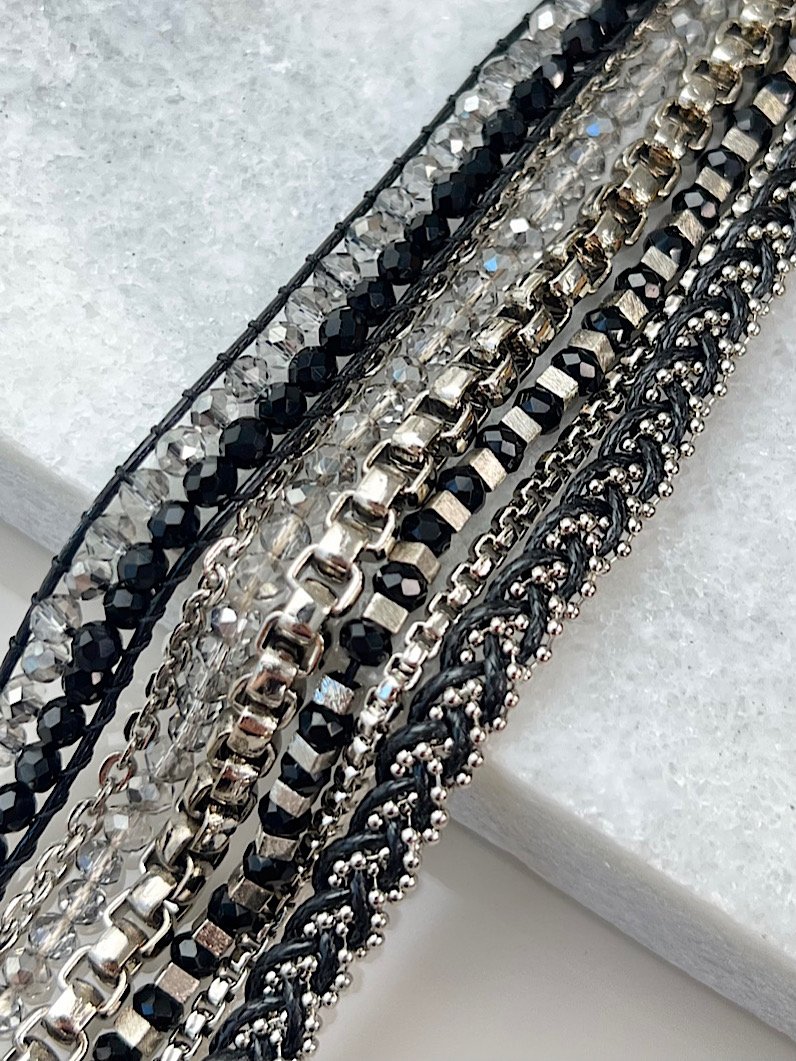 Pulseira Imã Chan Luu Cristais Prata