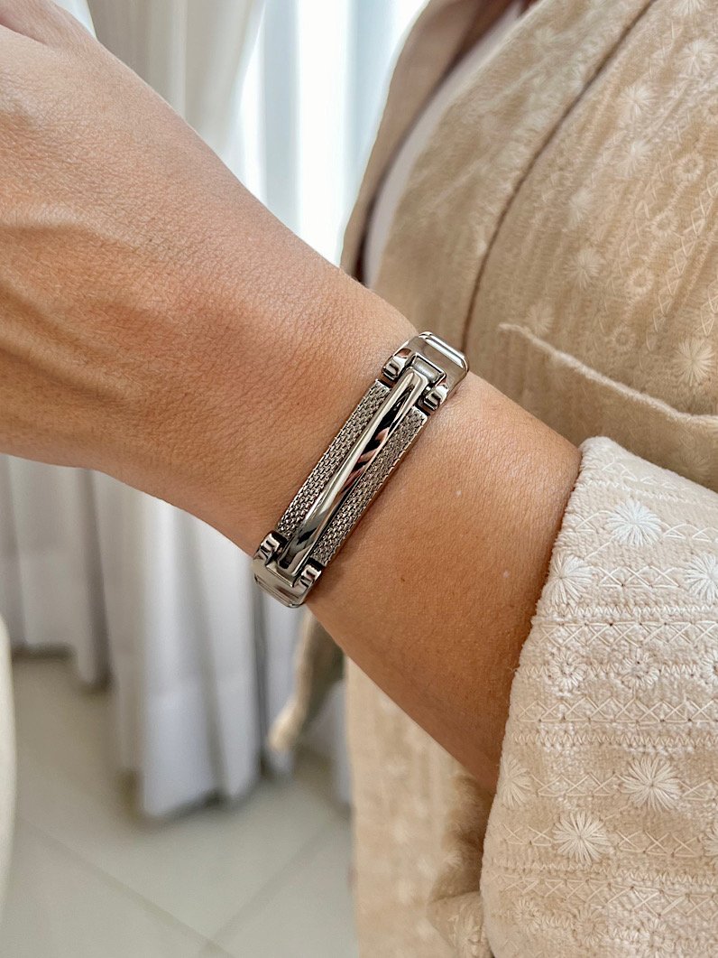 Pulseira Imã Cris Bridão Articulada - Prata
