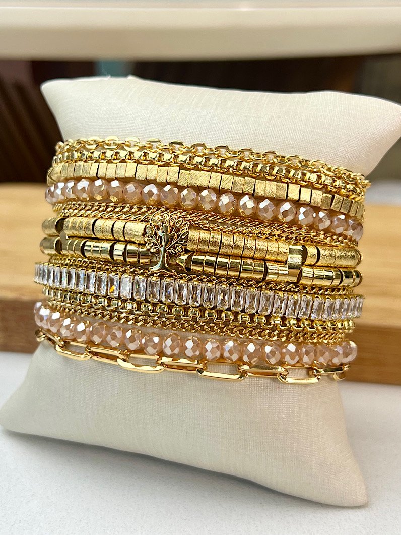 Pulseira Imã Dalva Pingente Árvore da Vida Dourado