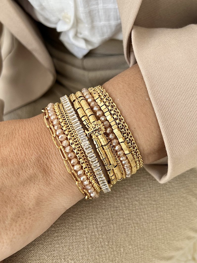 Pulseira Imã Dalva Pingente Árvore da Vida Dourado
