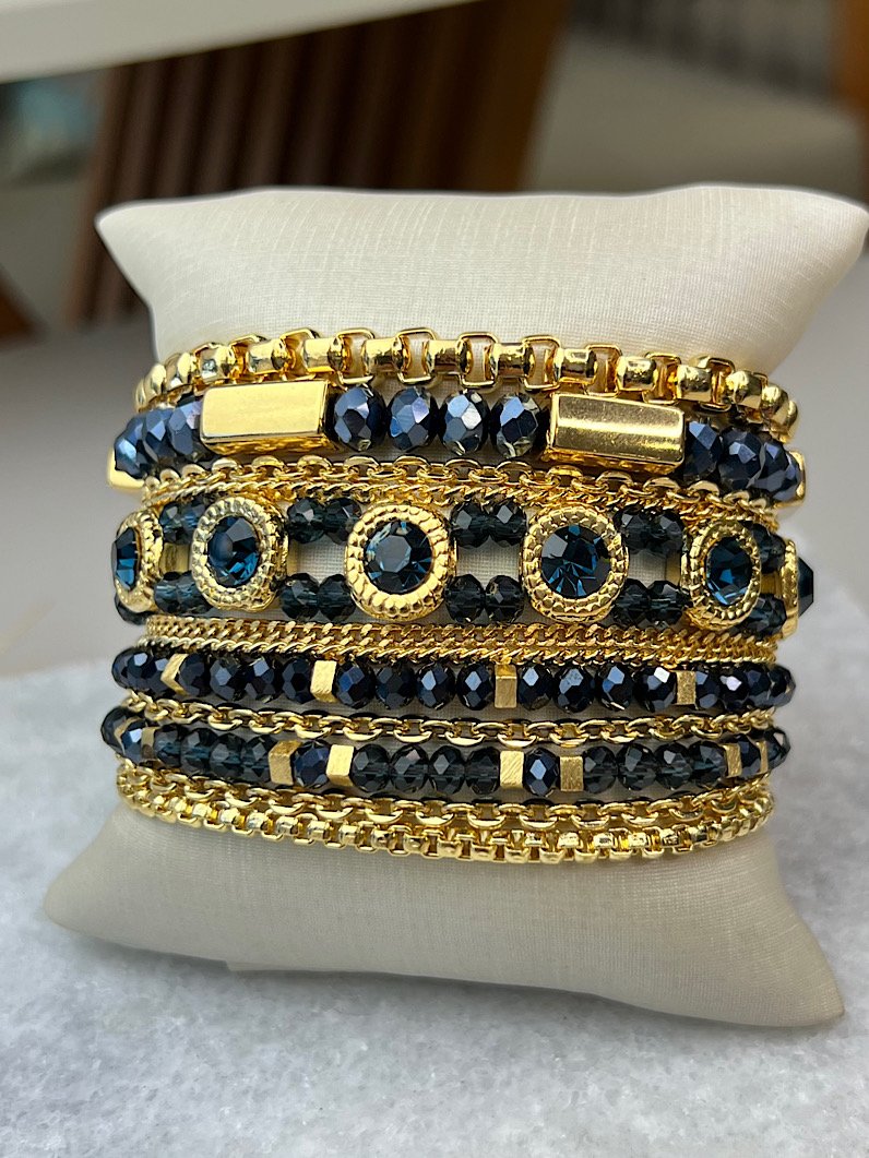 Pulseira Imã Diana de Cristais Dourado