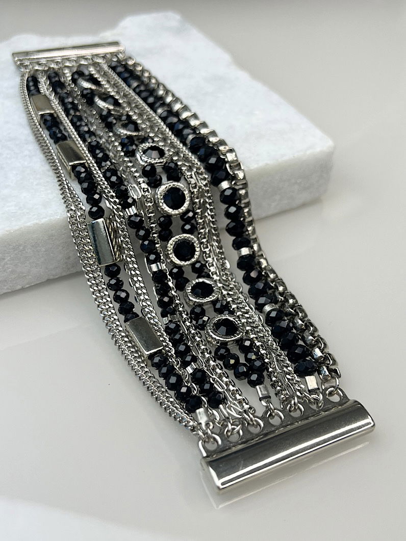 Pulseira Imã Diana de Cristais Prata