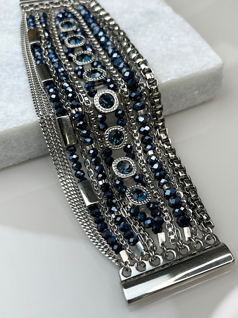 Pulseira Imã Diana de Cristais Prata