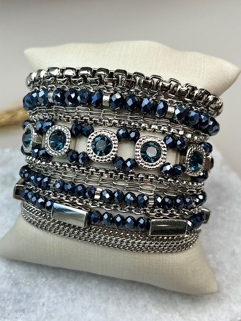 Pulseira Imã Diana de Cristais Prata