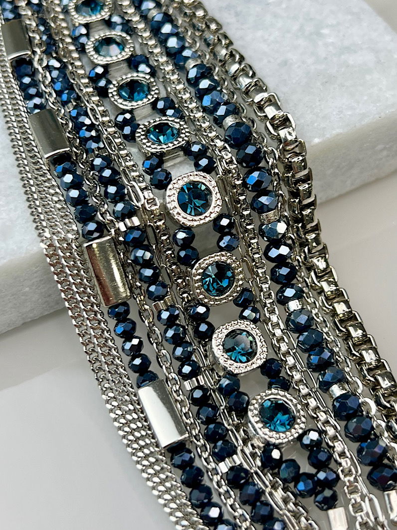 Pulseira Imã Diana de Cristais Prata