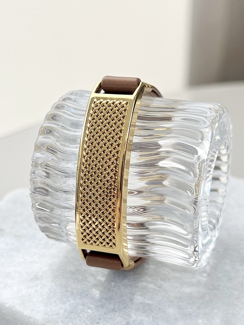 Pulseira Imã Dora de Bridão Tramado Dourado