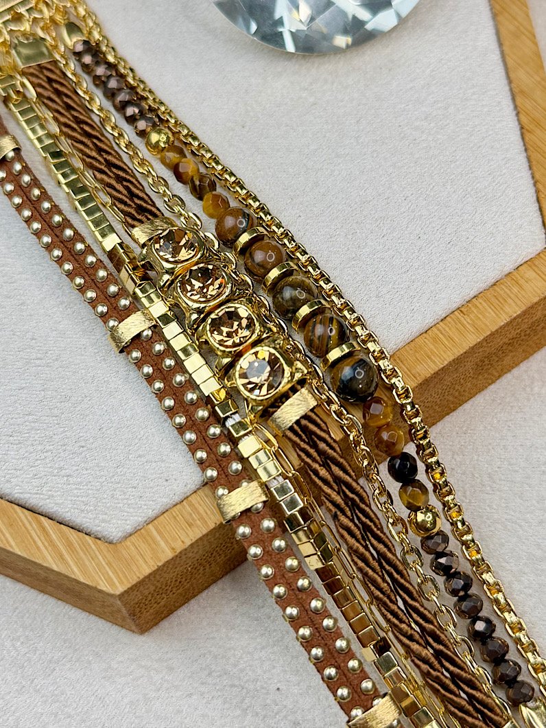 Pulseira Imã Emília Marrom de Olho de Tigre
