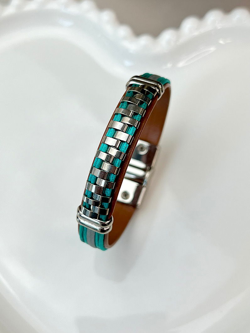 Pulseira Imã Ester Intercalada Prata