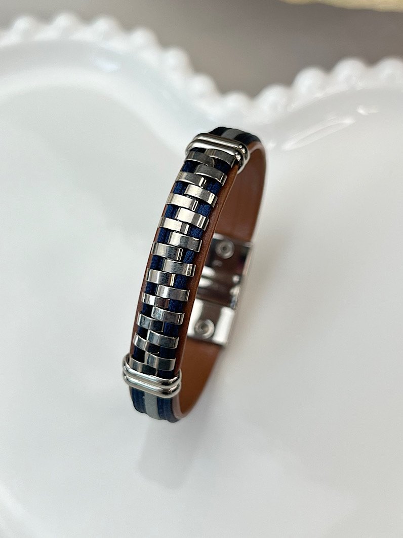 Pulseira Imã Ester Intercalada Prata