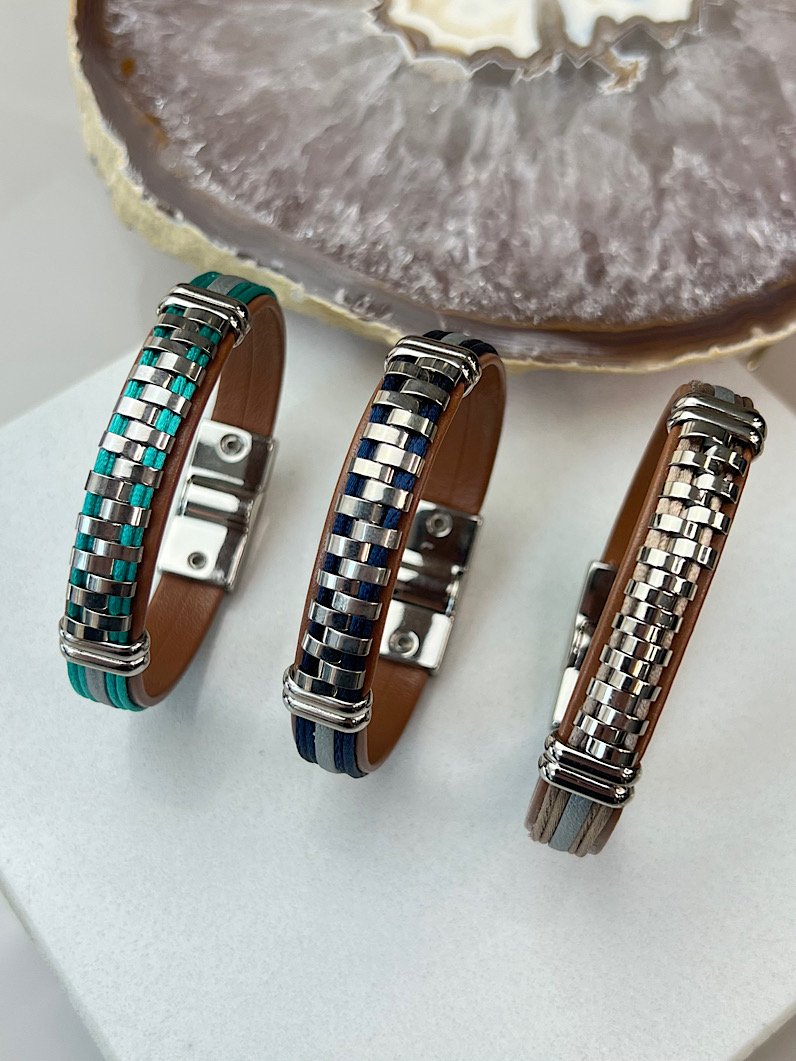 Pulseira Imã Ester Intercalada Prata