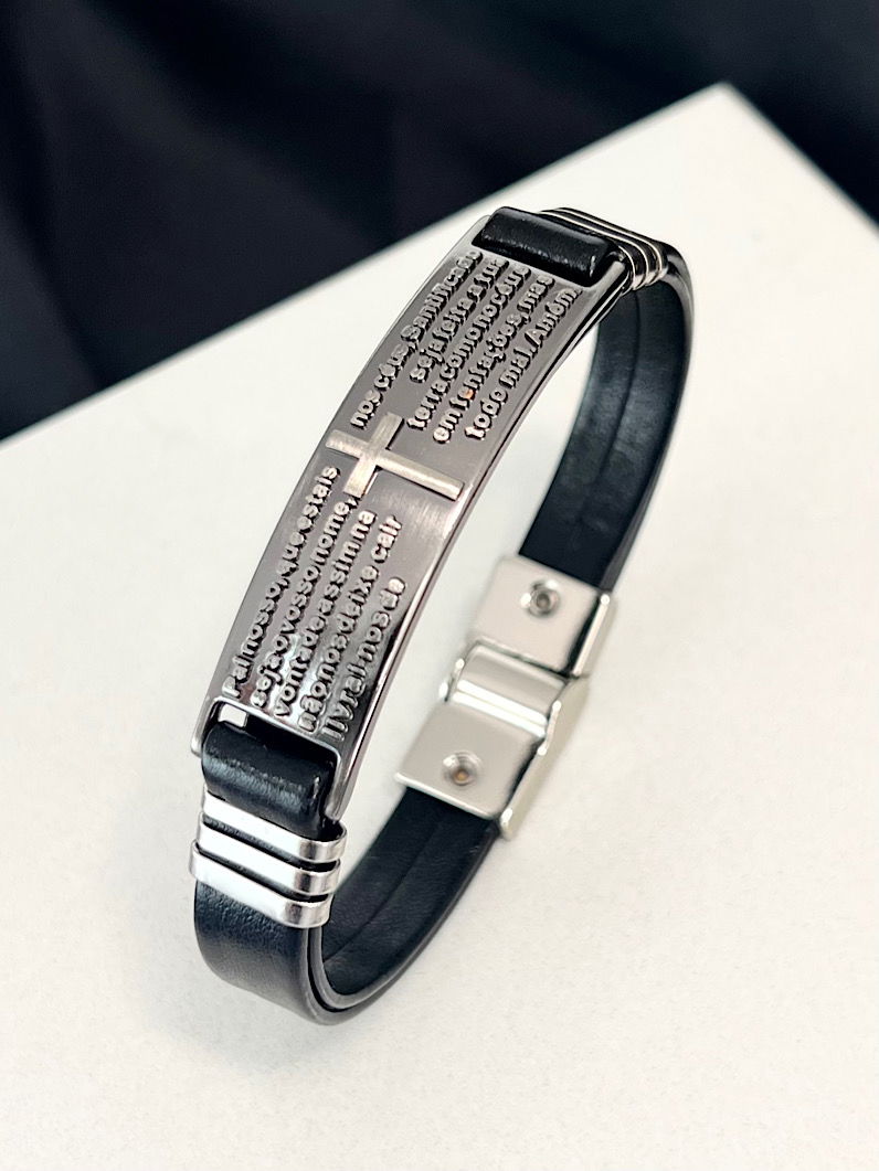 Pulseira Imã Gabriel Oração do Pai Nosso Prata