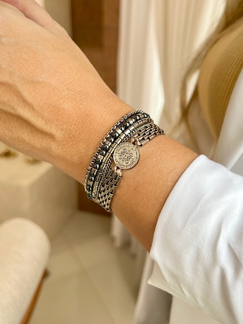 Pulseira Imã Isadora Hematita Prata