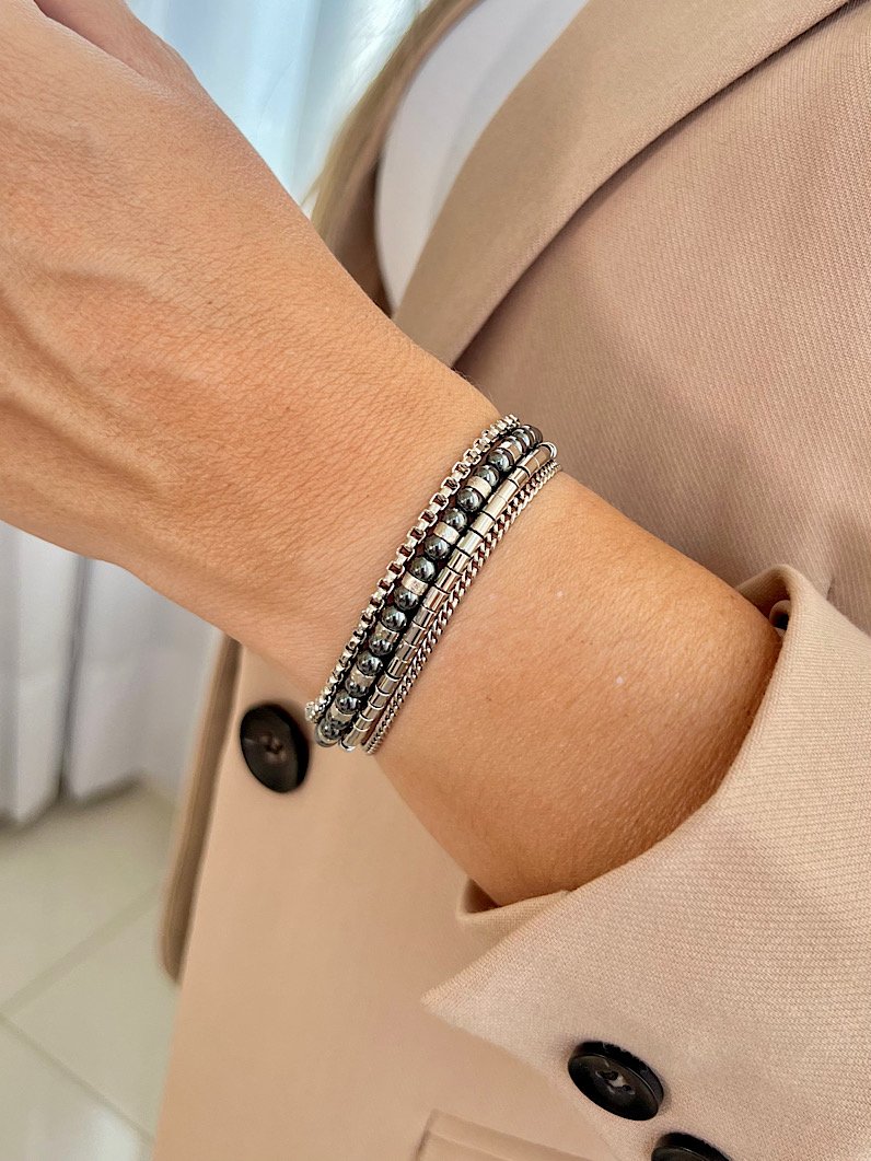 Pulseira Imã Isadora Hematita Prata