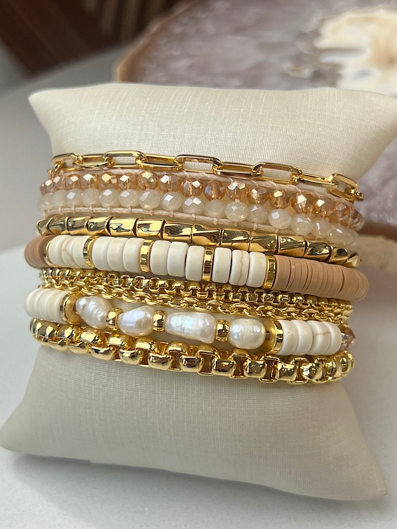 Pulseira Imã Jana Pedra Natural Dourado