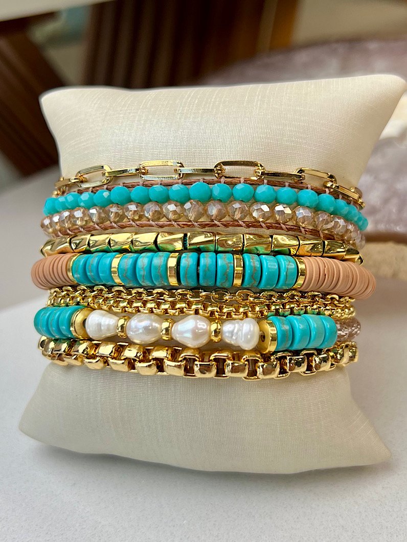 Pulseira Imã Jana Pedra Natural Dourado