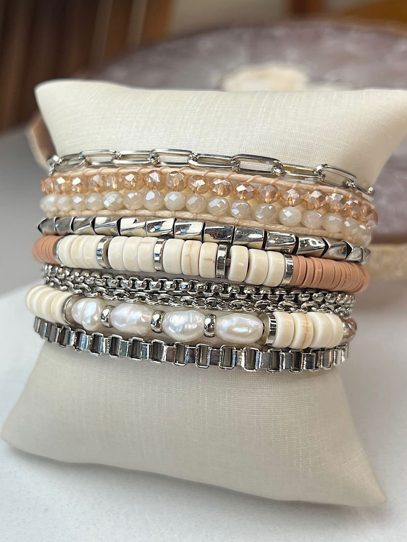 Pulseira Imã Jana Pedra Natural Prata