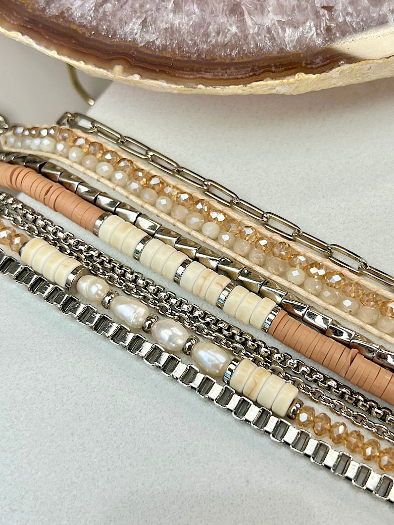 Pulseira Imã Jana Pedra Natural Prata