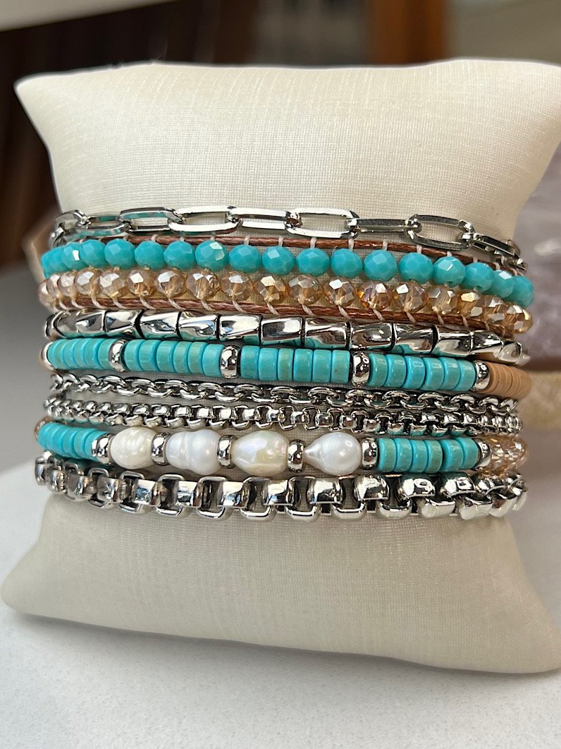 Pulseira Imã Jana Pedra Natural Prata