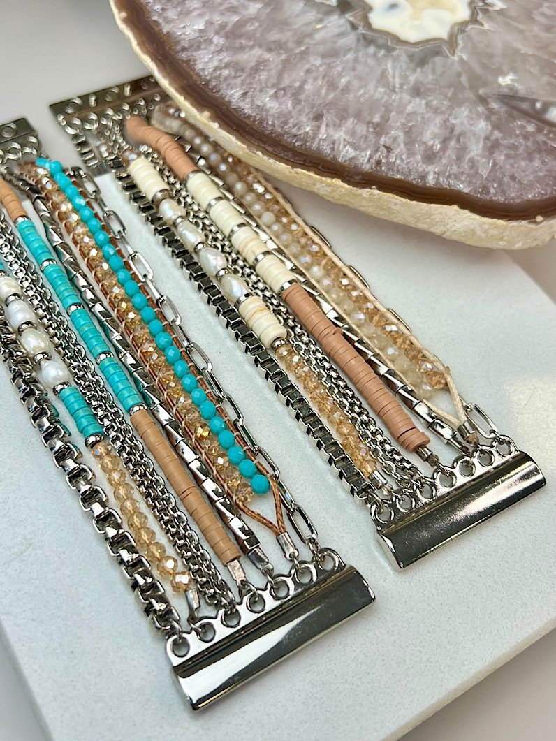 Pulseira Imã Jana Pedra Natural Prata