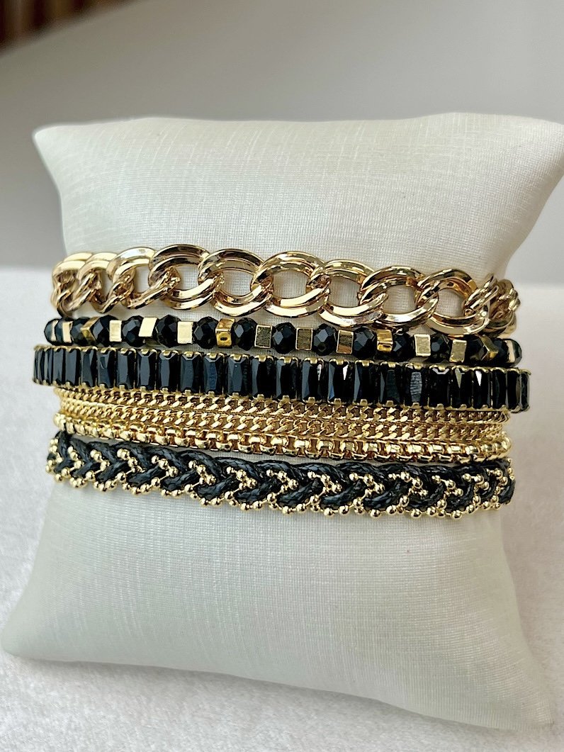 Pulseira Imã Jéssica Zircônia e Cristal Dourado