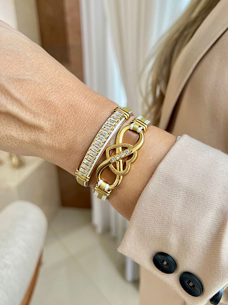 Pulseira Imã Lia de Zircônias e Fio Dourado