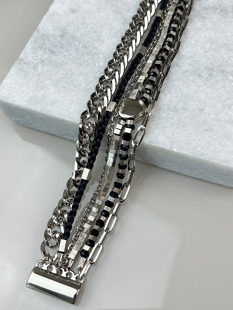 Pulseira Imã Luany Coração Prata