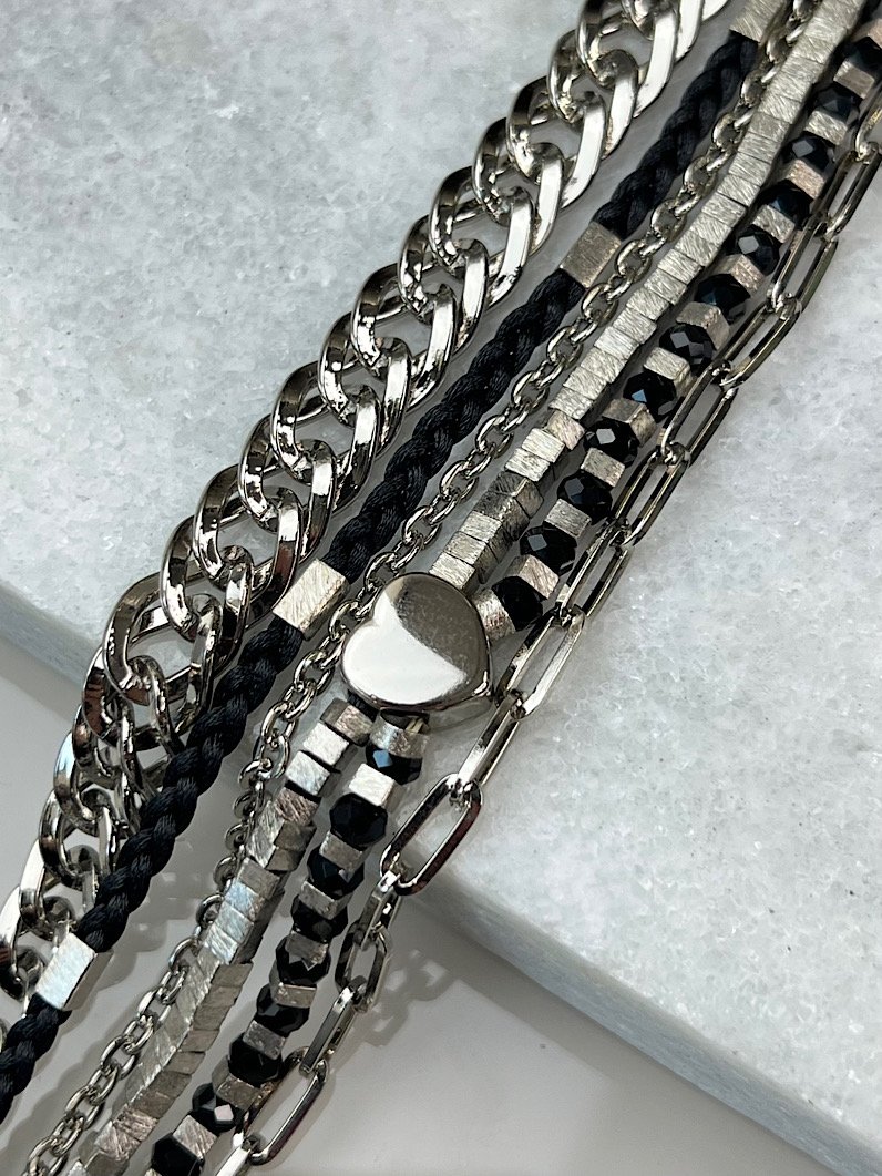 Pulseira Imã Luany Coração Prata